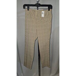 Van Heusen Women's Slim Fit Super Stretch Pull-on Crop - Tan/plaid - Size 0 - NW